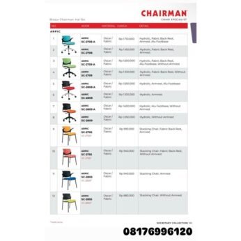 Kursi Kantor Chairman ARPIC SC 2708 A 2708 2709 A 2709 2808 A 2808 2809 A 2809 2705 2755 2805 2855