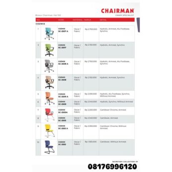 Kursi Kantor Chairman COZMIX SC 2507 A 2507 2555 2508 A 2508 2505 A 2509 A 2555 A