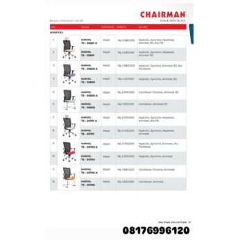Kursi Kantor Chairman MARVEL TS 02601 A 02601 02603 A 02603 02605 A 02605 02701 A 02701 02703 A 02703 02705 A 02705