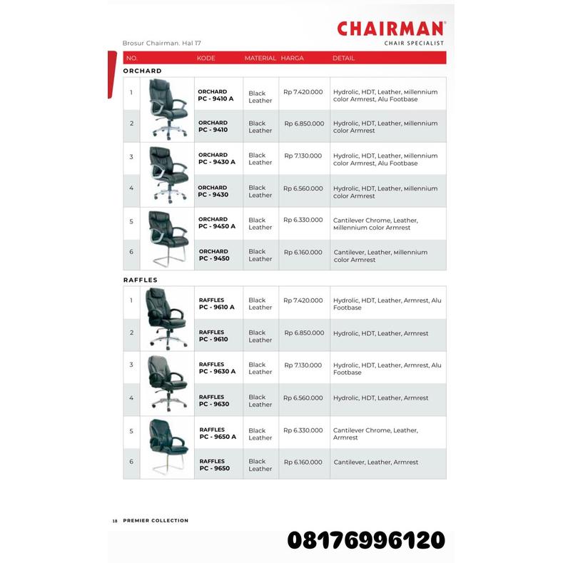Kursi Kantor Chairman ORCHARD 9410 A 9410 9430 A 9430 9450 A 9450 & RAFFLES 9610 A 9610 9630 A 9630 9650 A 9650