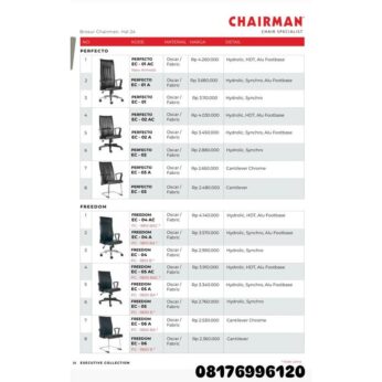 Kursi Kantor Chairman PERFECTO EC 01 AC 01 A 01 02 AC 02 A 02 03 A 03 & FREEDOM 04 AC 04 A 04 05 AC 05 A 05 06 A 06