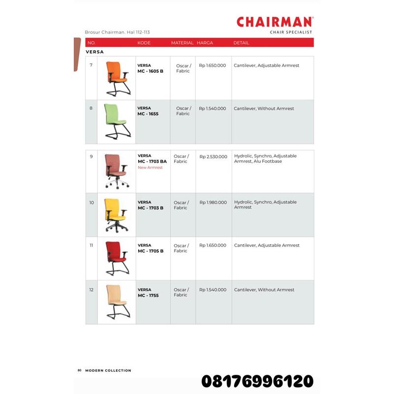 Kursi Kantor Chairman VILO TS 08701 08703 08705 08801 08803 08805