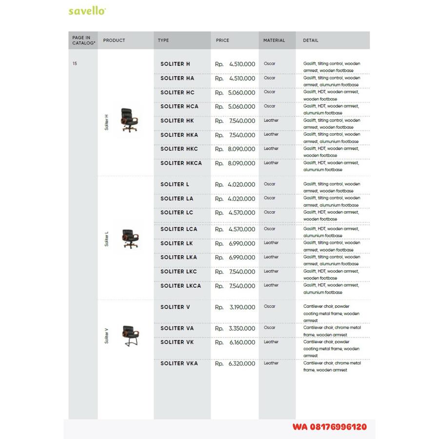 Kursi Kantor Savello SOLITER H HA HC HCA HK HKA HKC HKCA L LA LC LCA LK LKA LKC LKCA V VA VK VKA