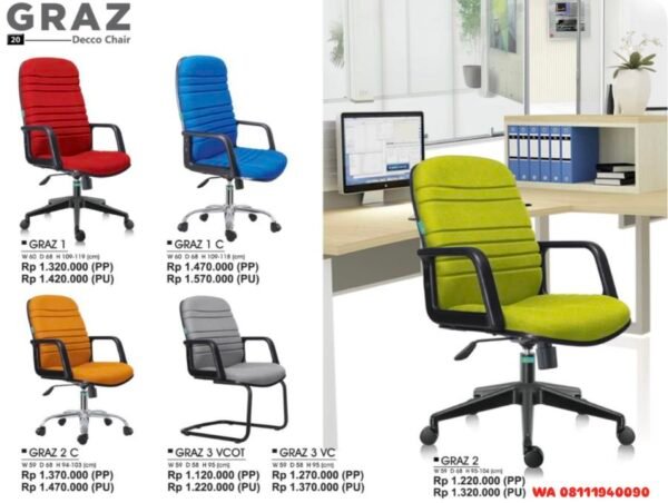 Kursi Kantor Donati Decco GRAZ 1 GRAZ 1 C GRAZ 2 GRAZ 2 C GRAZ 3 VCOT GRAZ 3 VC