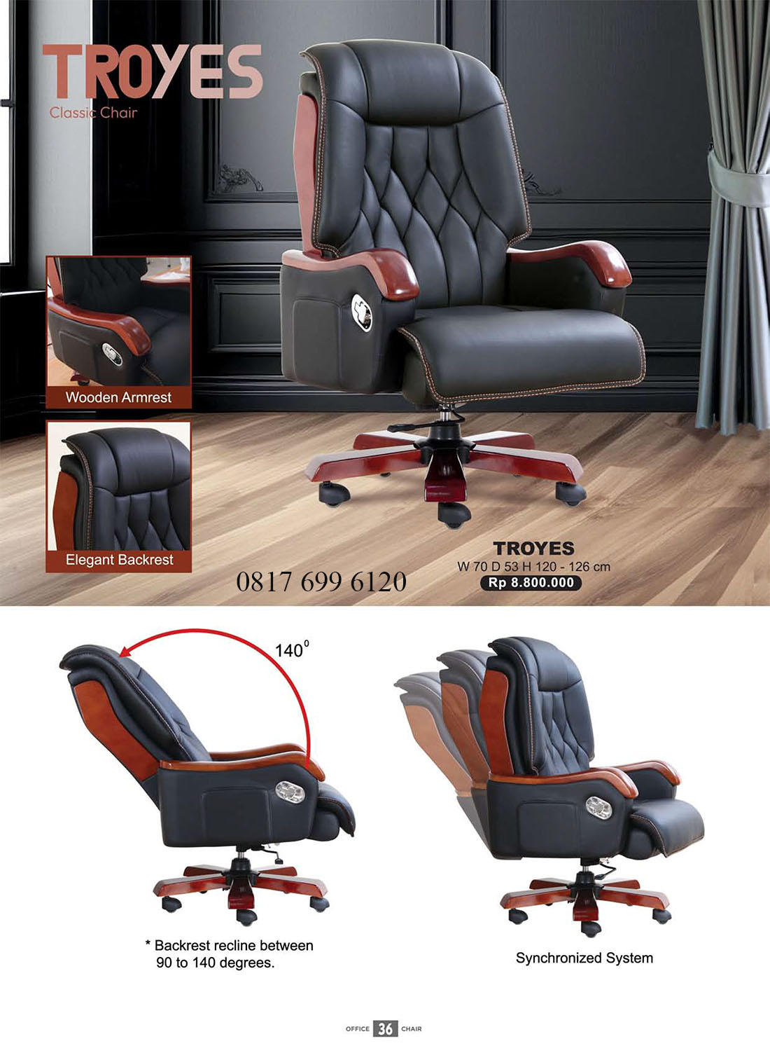 Kursi Direktur Classic Donati Ultimate TROYES