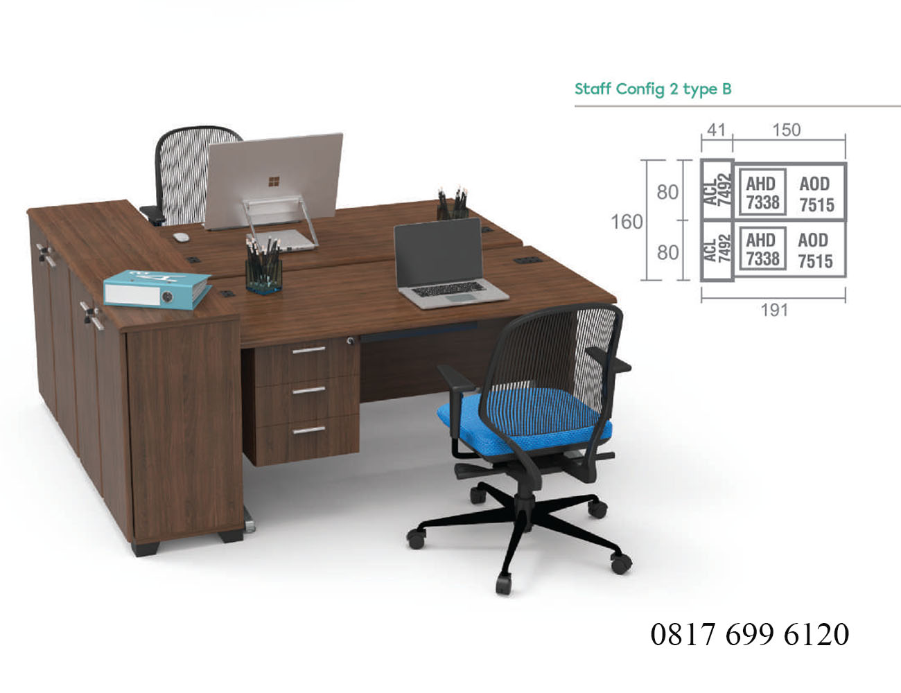 Meja Kantor Modera A Class Staff Config 2 Type B