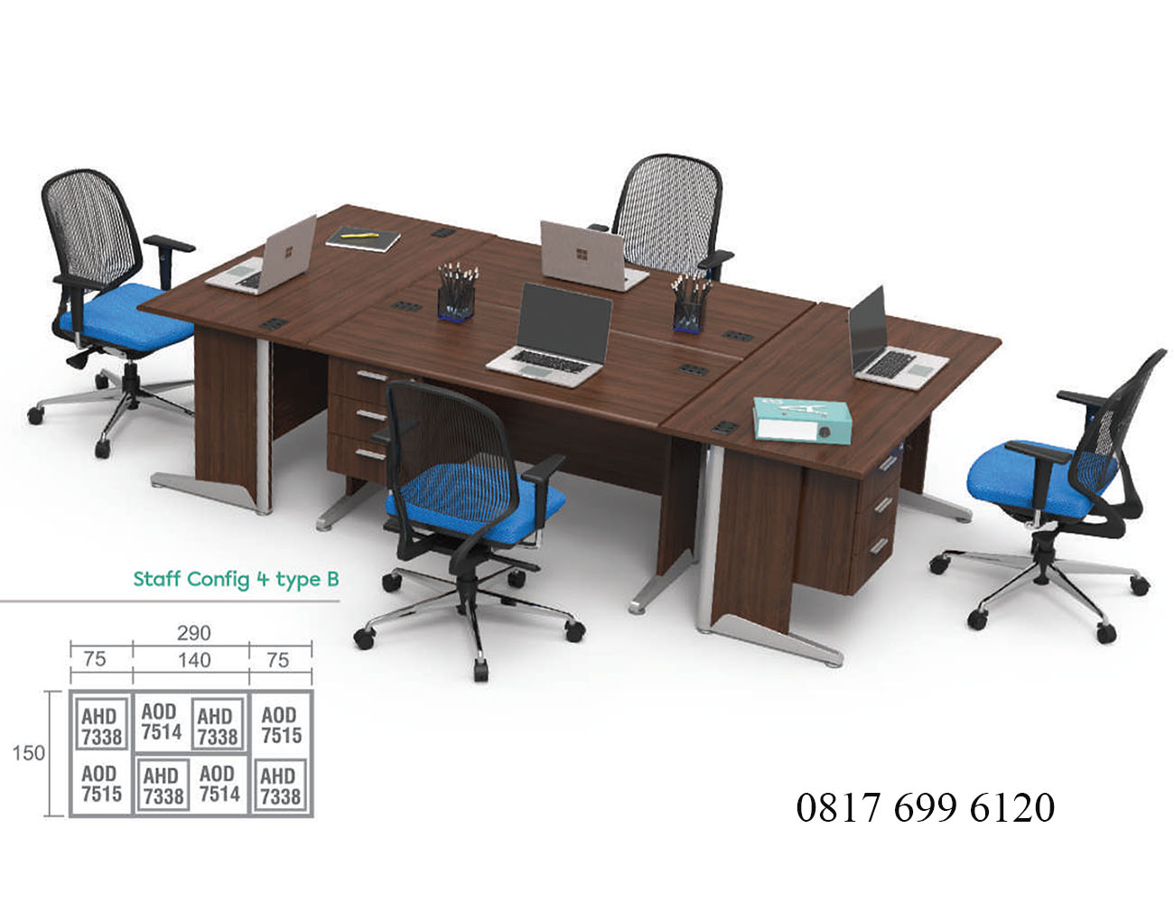 Meja Kantor Modera A Class Staff Config 4 Type B