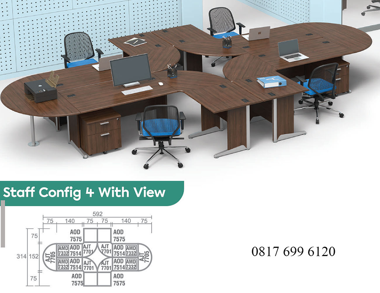 Meja Kantor Modera A Class Staff Config 4