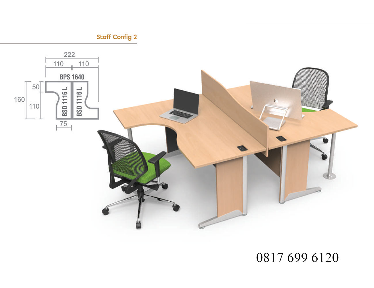 Meja Kantor Modera B Class Staff Config 2