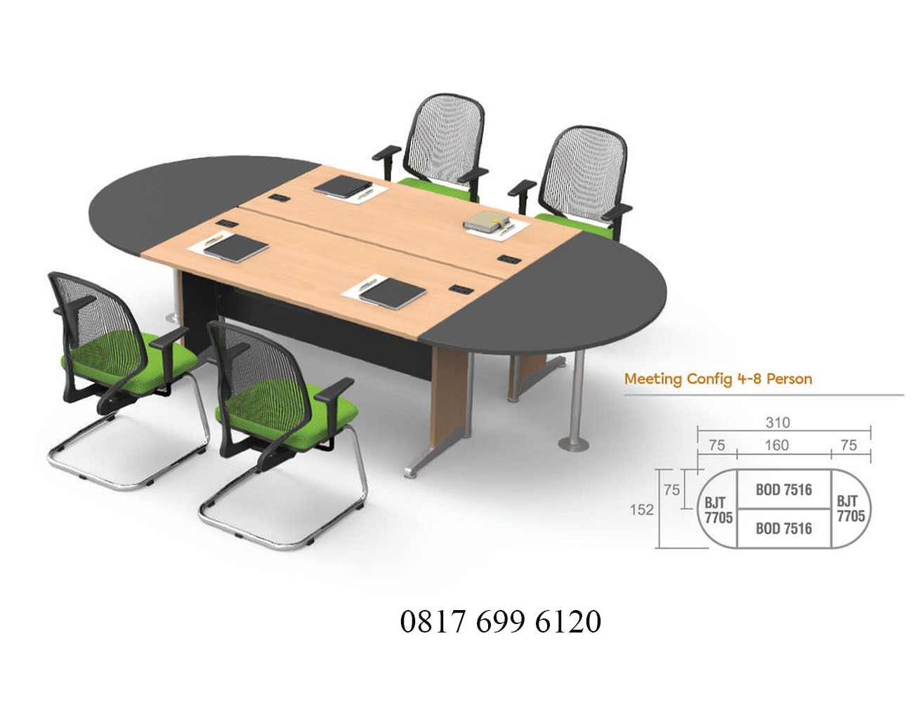 Meja Meeting Modera B Class Meeting Config 4-8 Person