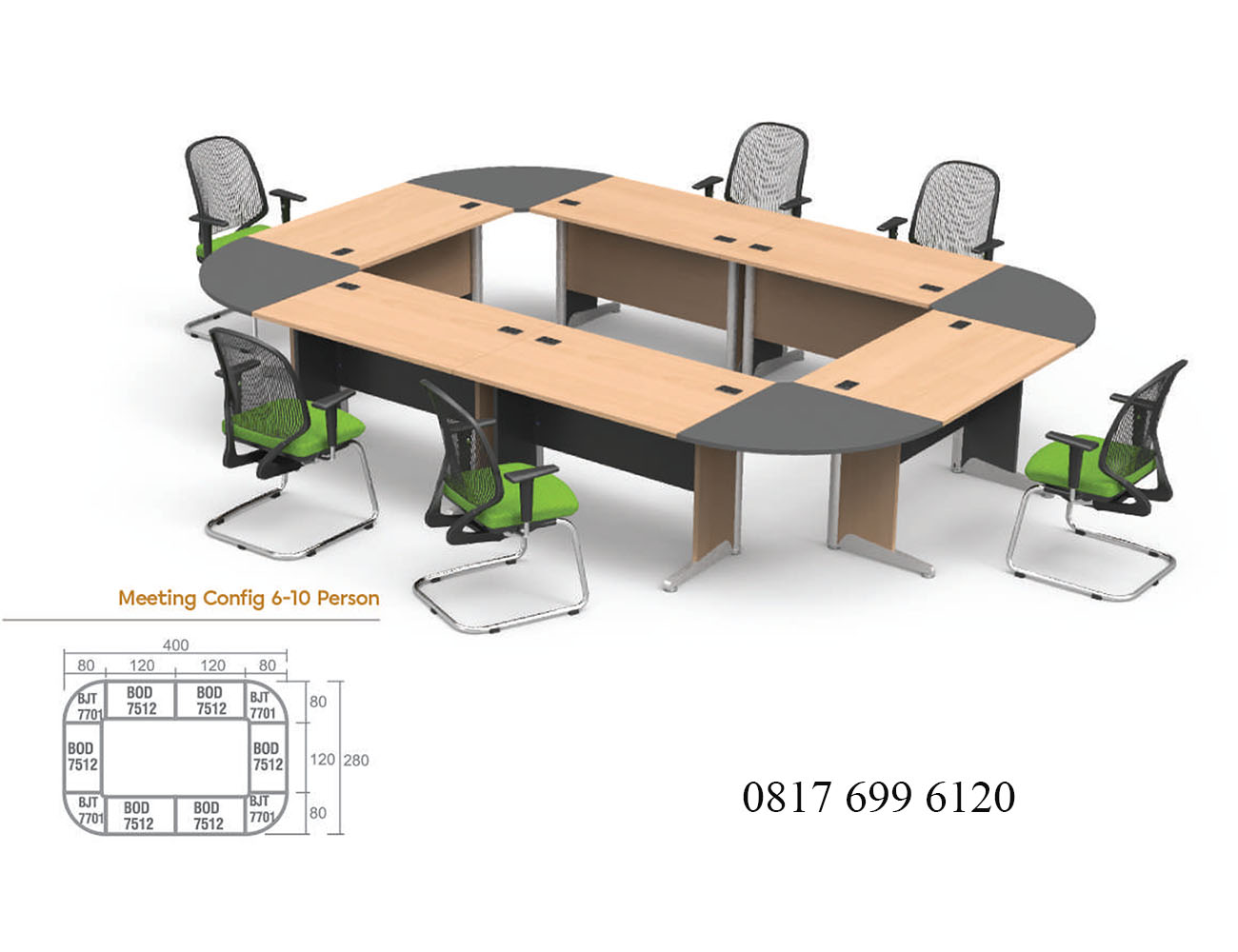 Meja Meeting Modera B Class Meeting Config 6-10 Person