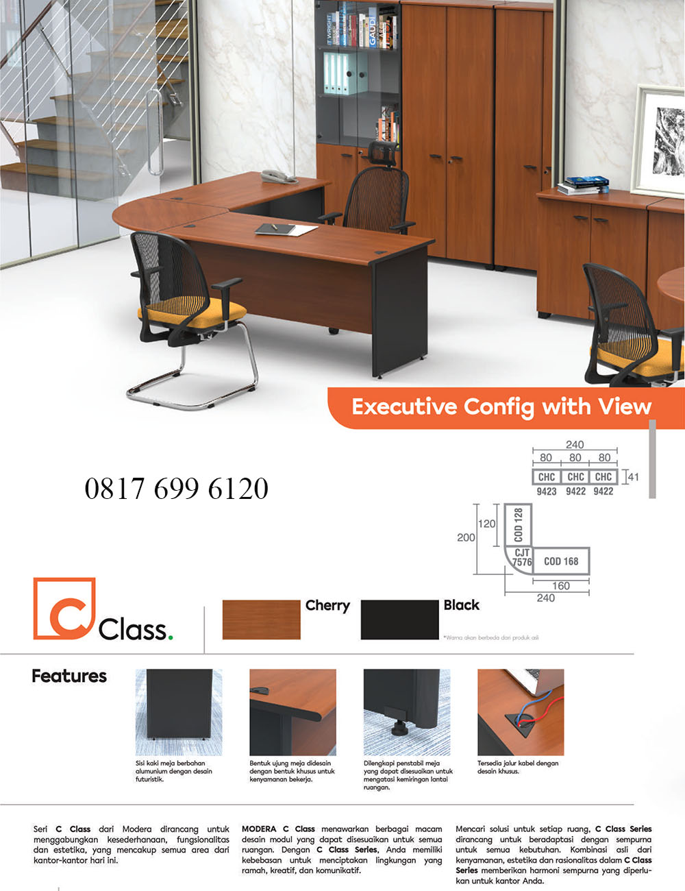 Meja Kantor Lemari Arsip Modera C Class Executive Config Set
