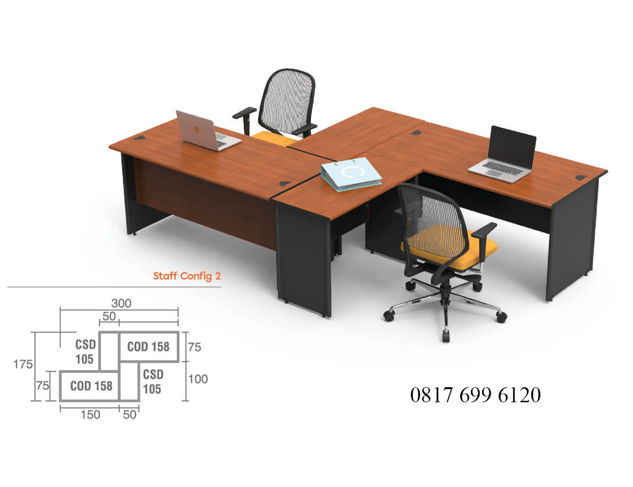 Meja Kantor Modera C Class Staff Config 2