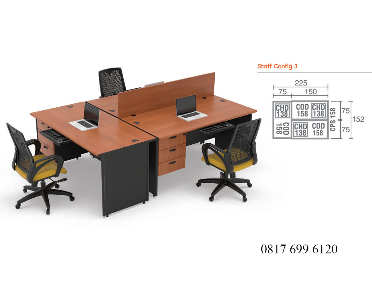 Meja Kantor Modera C Class Staff Config 3
