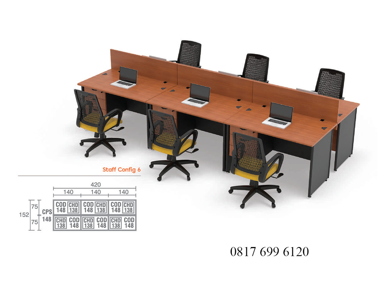 Meja Kantor Modera C Class Staff Config 6