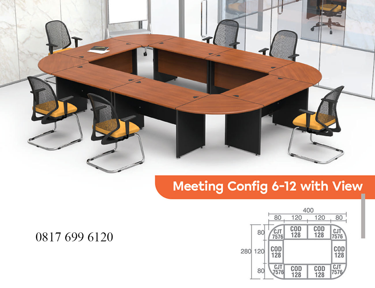 Meja Meeting Modera C Class Meeting Config 6-12 Person
